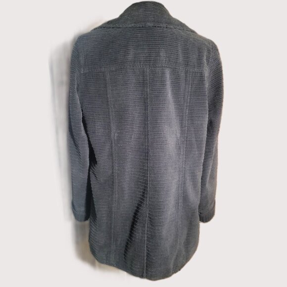 Jones New York Signature Corduroy Gray Button-Up Women's Peacoat - Size S - Picture 6 of 15